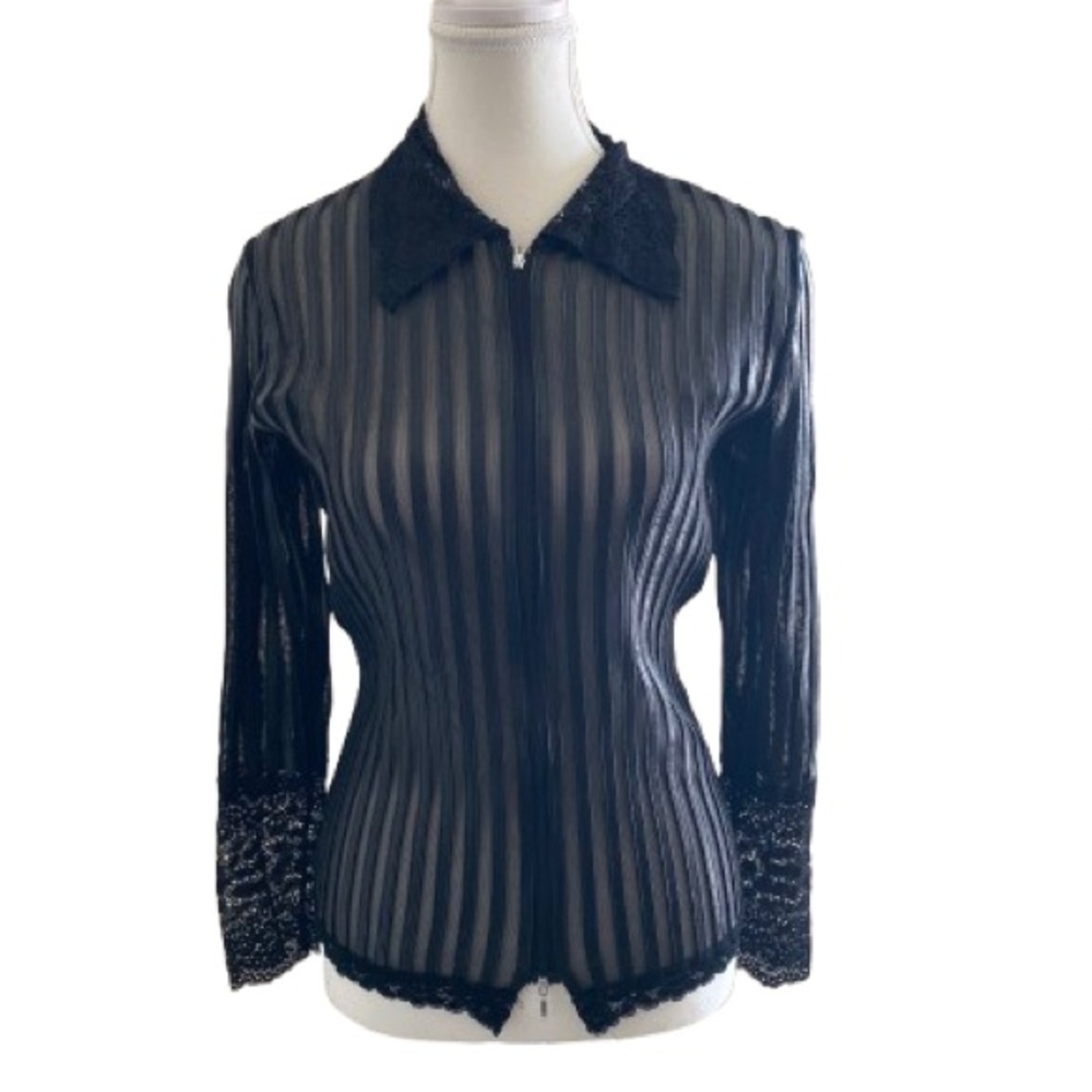 Chic Black Lace Women's Blouse